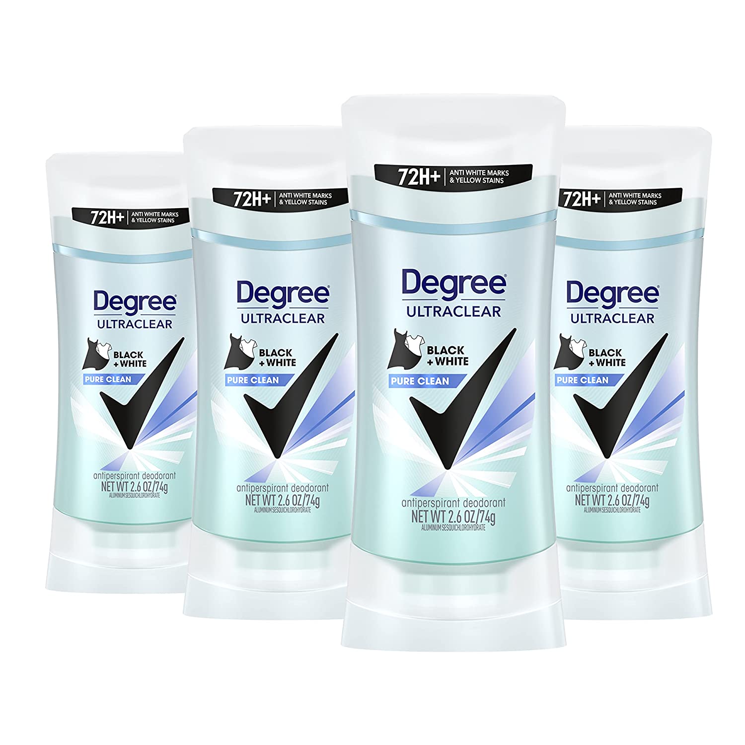 230816080120182_1 Degree Antiperspirant for Women Protects from Deodorant Stains Pure Clean Deodorant for Women 2.6 oz, Pack of 4 - Image 1